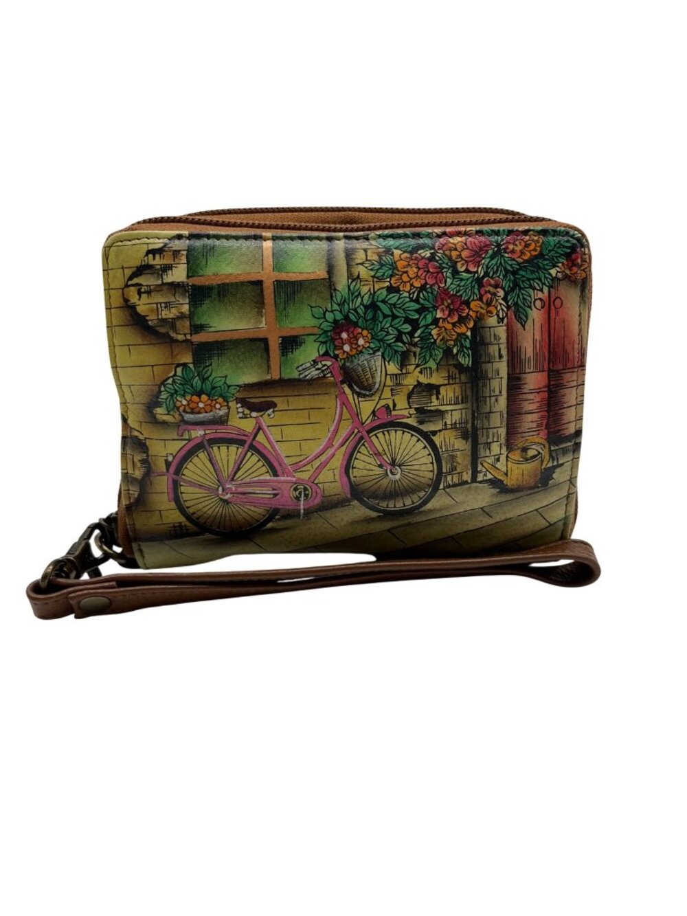 Anuschka Brown Hand-Painted Leather Bag